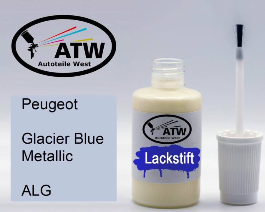 Peugeot, Glacier Blue Metallic, ALG: 20ml Lackstift, von ATW Autoteile West.